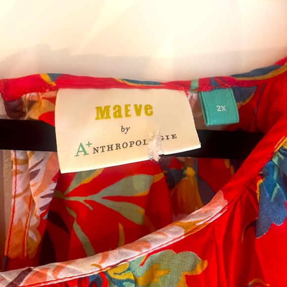 EUC Maeve Red Floral Blouse - Picture 3 of 8